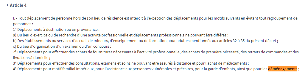 Article 4 déménagement