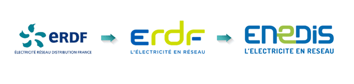 Logos ERDF puis ENEDIS