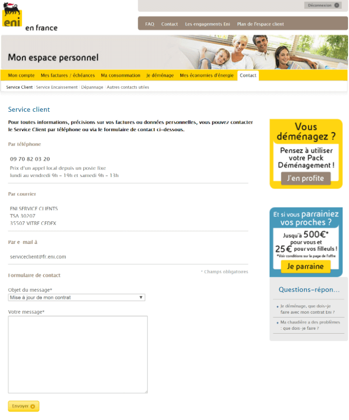 Contact Eni Espace Client
