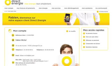 L'espace client de Direct Energie