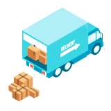 Camion de déménagement et cartons