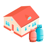 maison et bouteilles de gaz