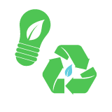 recyclage et ampoule verte